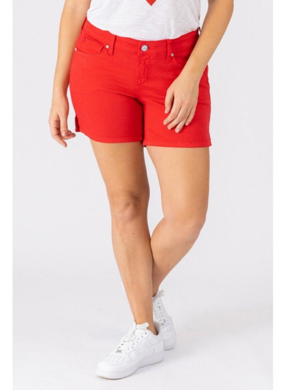 Slink Jeans Plus Size Color Shorts with Side Vents - Rose Red, Size 22